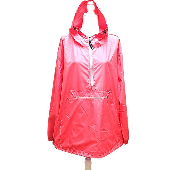 Charles River Unisex 1/4 Zip w/Zip Pocket Light Coral Rain Wear Hoodie Size XXXL - Picture 1 of 10